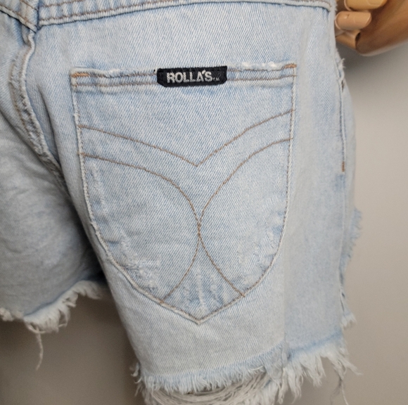 Rolla's Dusters High Rise Slim Shorts Beach Summer Shorts Size 28 - Picture 6 of 9